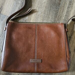 Fossil Brown Leather Crossbody Bag